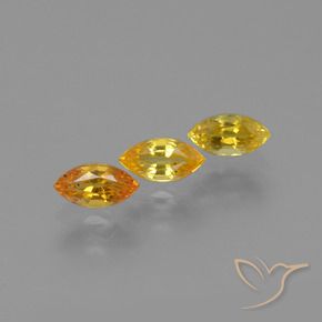 Gemas de Zafiro Naranja claro natural de 1.27 ct, Marquesa, VVS-VS