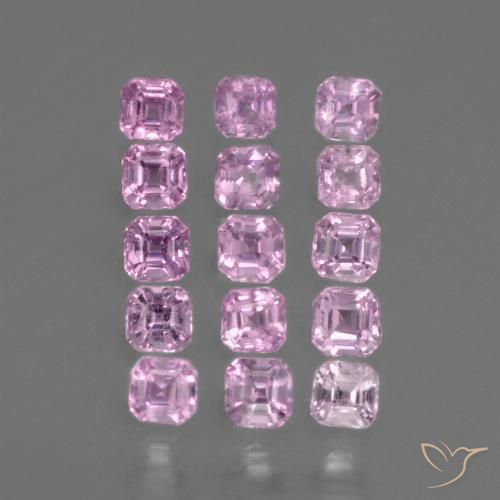 Gemas de Zafiro Rosado púrpura real muy claro natural de 1.19 ct, Corte Octágono / Esmeralda, VS
