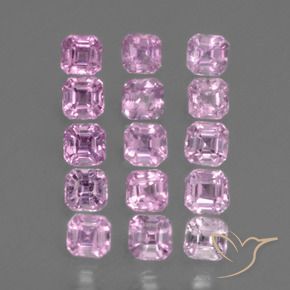 Gemas de Zafiro Rosado púrpura real muy claro natural de 1.19 ct, Corte Octágono / Esmeralda, VS