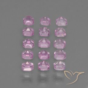 Gemas de Zafiro Rosado púrpura real muy claro natural de 1.19 ct, Corte Octágono / Esmeralda, VS