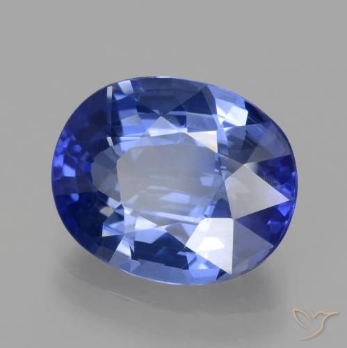 Zafiro Azul aciano natural de 5.96 ct, Ovalada, VVS-VS