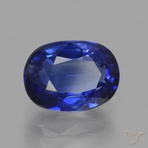 Zafiro Azul real natural de 3.34 ct, Ovalada, VS
