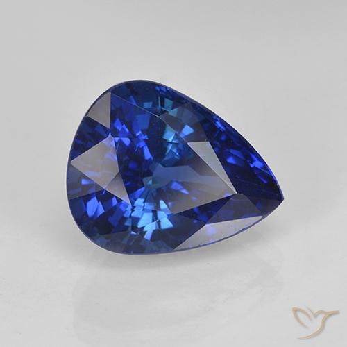 Zafiro Azul real natural de 4.46 ct, En forma de pera, VS