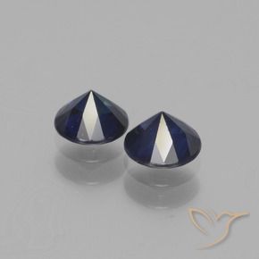 Gemas de Zafiro Azul noche natural de 1.11 ct, Redondo, VS