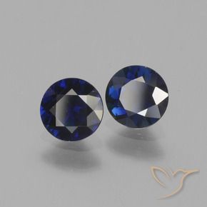 Gemas de Zafiro Azul crepúsculo natural de 1.19 ct, Redondo, VS