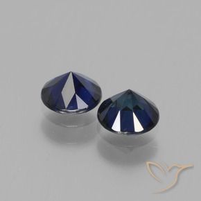 Gemas de Zafiro Azul crepúsculo natural de 1.19 ct, Redondo, VS