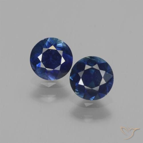 1.18ctw Natural Azul marino Zafiro, Redondo, VS
