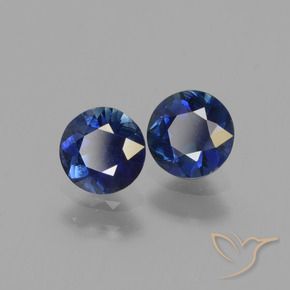 Gemas de Zafiro Azul marino natural de 1.18 ct, Redondo, VS