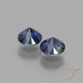 Gemas de Zafiro Azul marino natural de 1.18 ct, Redondo, VS
