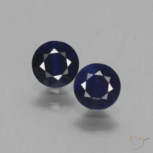 1.20ctw Natural Azul oscuro Zafiro, Redondo, VS