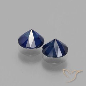 Gemas de Zafiro Azul real natural de 1.25 ct, Redondo, VS