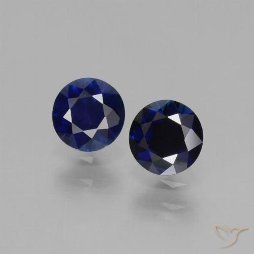 0.96ctw Natural Azul marino Zafiro, Redondo, VS