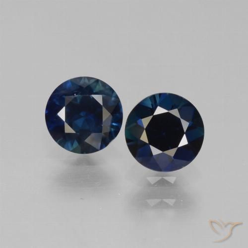 1.16ctw Natural Azul oscuro Zafiro, Redondo, VS