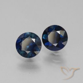 Gemas de Zafiro Azul oscuro natural de 1.16 ct, Redondo, VS