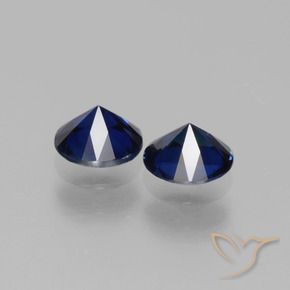 Gemas de Zafiro Azul oscuro natural de 1.09 ct, Redondo, VS