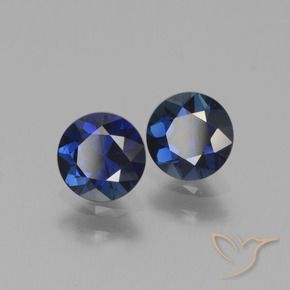 Gemas de Zafiro Azul crepúsculo natural de 1.22 ct, Redondo, VVS-VS