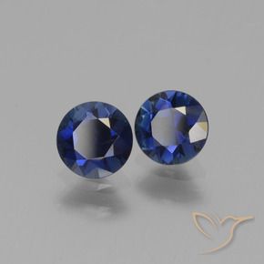 Gemas de Zafiro Azul oscuro natural de 1.01 ct, Redondo, VS