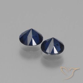 Gemas de Zafiro Azul oscuro natural de 1.01 ct, Redondo, VS