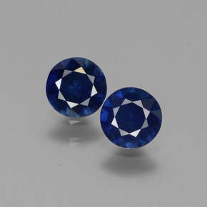 Gemas de zafiro azul natural de 0,99 ct, corte redondo, VS