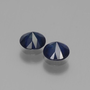 Gemas de zafiro azul natural de 0,99 ct, corte redondo, VS