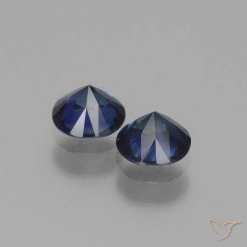 Gemas de Zafiro Azul crepúsculo natural de 1.12 ct, Redondo, VS