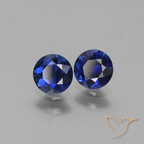 Gemas de Zafiro Azul oscuro natural de 1.15 ct, Redondo, VS