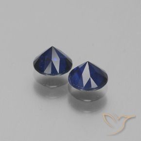 Gemas de Zafiro Azul marino natural de 1.31 ct, Redondo, VS