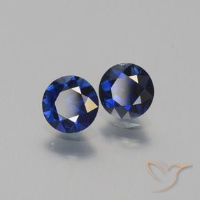 Gemas de Zafiro Azul marino natural de 1.14 ct, Redondo, VVS-VS