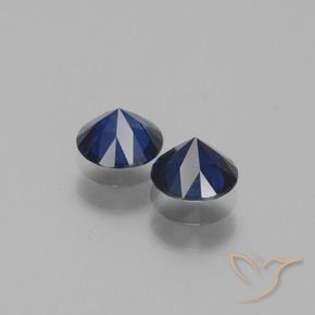 Gemas de Zafiro Azul marino natural de 1.14 ct, Redondo, VVS-VS