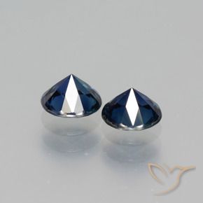 Gemas de Zafiro Azul negruzco natural de 1.14 ct, Redondo, VS