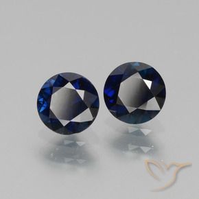 Gemas de Zafiro Azul crepúsculo natural de 1.22 ct, Redondo, VS