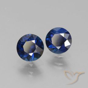 Gemas de Zafiro Azul marino natural de 1.14 ct, Redondo, VS