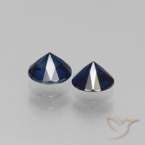 Gemas de Zafiro Azul marino natural de 1.14 ct, Redondo, VS