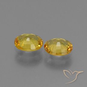 Gemas de Zafiro Dorado natural de 1.42 ct, Ovalada, VVS-VS