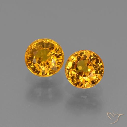 1.36ctw Natural Dorado naranja intenso Zafiro, Redondo, VS