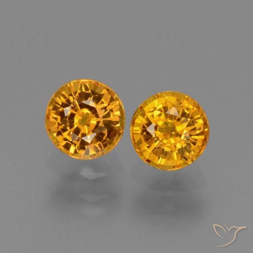 1.47ctw Natural Dorado naranja Zafiro, Redondo, VS