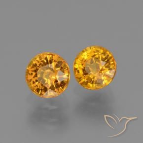 Gemas de Zafiro Dorado naranja natural de 1.47 ct, Redondo, VS