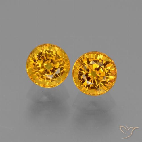 1.55ctw Natural Dorado naranja claro medio Zafiro, Redondo, VS