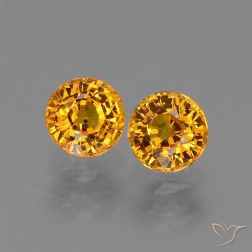 1.56ctw Natural Dorado-naranja medio Zafiro, Redondo, VS