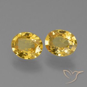 Gemas de Zafiro Dorado natural de 1.23 ct, Ovalada, VS