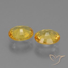 Gemas de Zafiro Dorado natural de 1.23 ct, Ovalada, VS