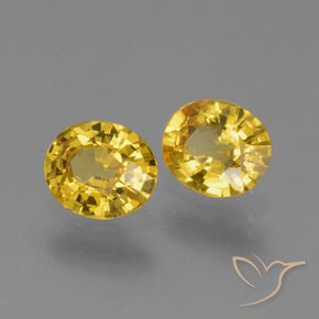 Gemas de Zafiro Amarillo púrpura natural de 1.39 ct, Ovalada, VS