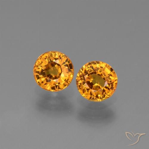 1.27ctw Natural Dorado naranja intenso Zafiro, Redondo, VS
