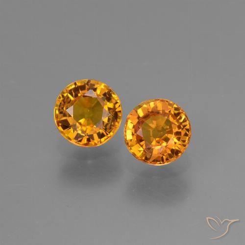 1.30ctw Natural Naranja oscuro Zafiro, Redondo, VS