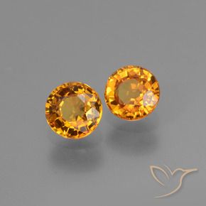 Gemas de Zafiro Naranja oscuro natural de 1.30 ct, Redondo, VS