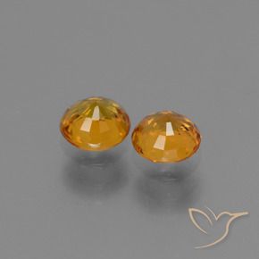 Gemas de Zafiro Naranja oscuro natural de 1.30 ct, Redondo, VS