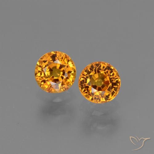 1.32ctw Natural Dorado naranja oscuro Zafiro, Redondo, VVS-VS
