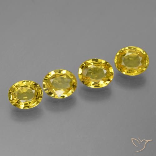 Gemas de Zafiro Amarillo medio natural de 2.94 ct, Ovalada, VVS-VS