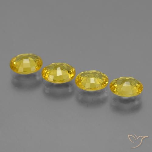 Gemas de Zafiro Amarillo medio natural de 2.94 ct, Ovalada, VVS-VS