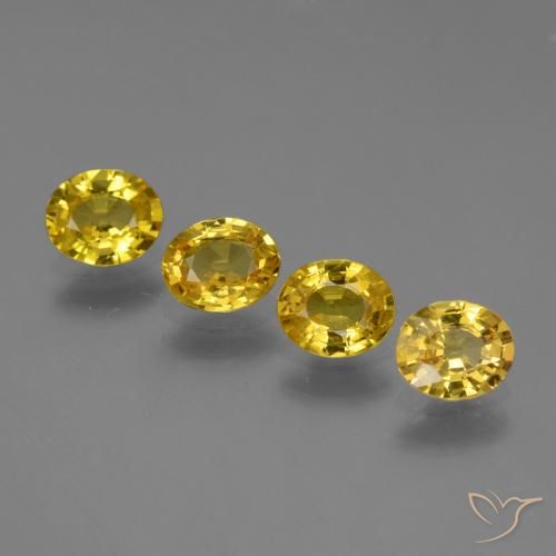 Gemas de Zafiro Dorado amarillento natural de 2.62 ct, Ovalada, VVS-VS